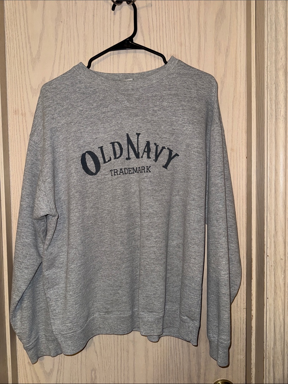 Old Navy Gray Crewneck with Navy Logo - Picture 1 of 2
